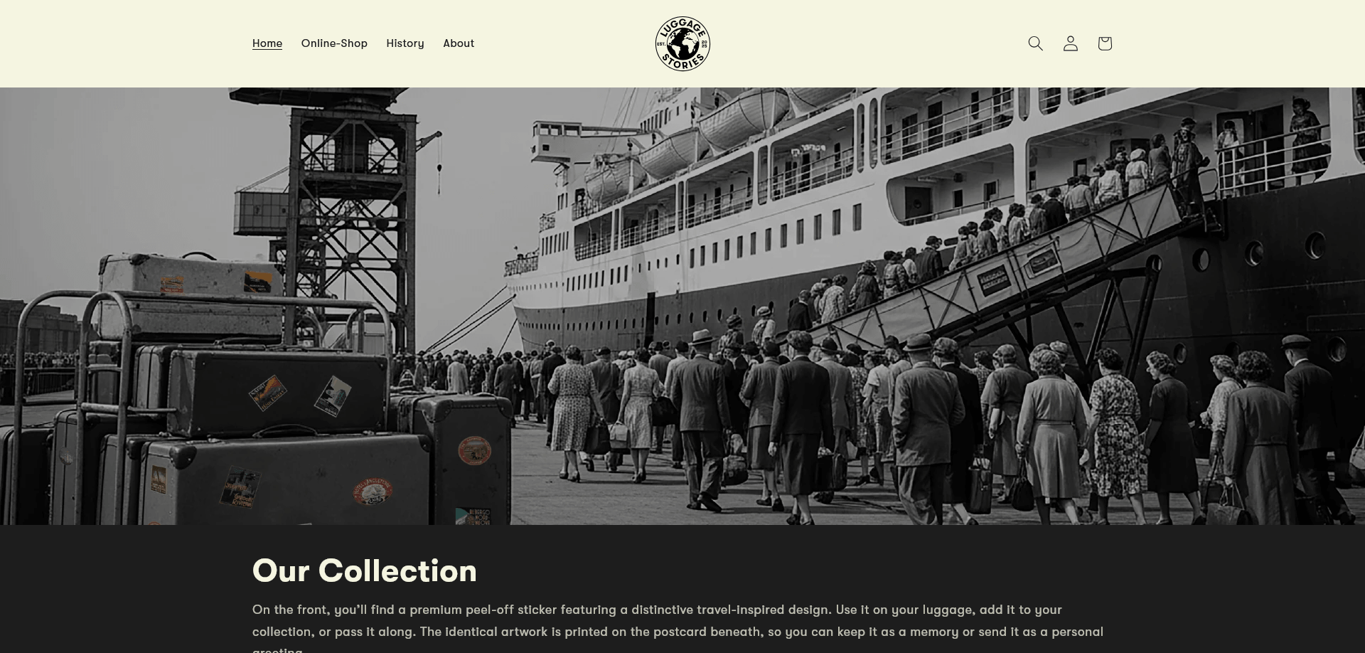 Screenshot der Website luggagestories.com